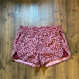 Avia Pink and Burgundy Leopard Women's Athletic Shorts